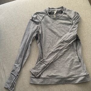 lululemon athletica Striped Gray Long Sleeve Top